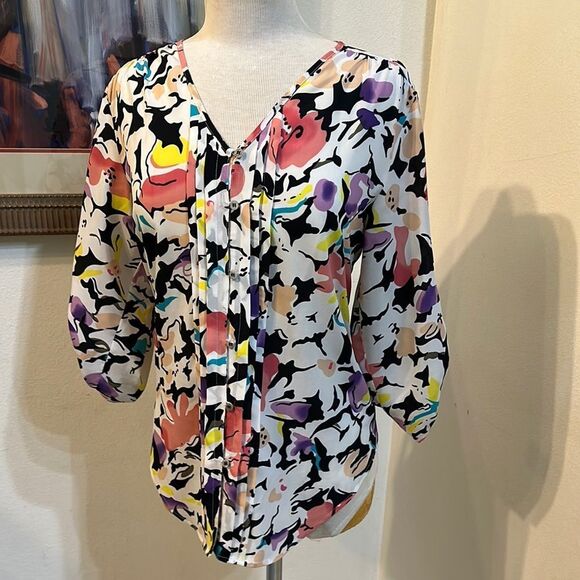 Yumi Kim Floral Multicolor Tiered Women's Top Size Medium - Picture 1 of 14